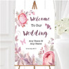Beautiful Watercolour Floral Personalised Any Wording Welcome Wedding Sign