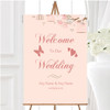 Coral Peach Vintage Birdcage Personalised Any Wording Welcome Wedding Sign