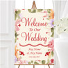 Pretty Pastel Floral Vintage Personalised Any Wording Welcome Wedding Sign