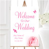 Stunning Pale Baby Pink Rose Personalised Any Wording Welcome Wedding Sign