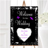 Black White Butterfly Personalised Any Wording Welcome To Our Wedding Sign