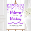 Purple Heart Confetti Personalised Any Wording Welcome To Our Wedding Sign