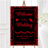 Black Red Swirl Deco Personalised Any Wording Welcome To Our Wedding Sign