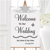 Grey White Daffodil Personalised Any Wording Welcome To Our Wedding Sign