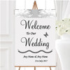 Grey White Daffodil Personalised Any Wording Welcome To Our Wedding Sign