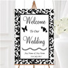 Black White Damask Personalised Any Wording Welcome To Our Wedding Sign