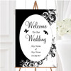 Black White Swirls Personalised Any Wording Welcome To Our Wedding Sign