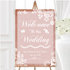 Rustic Blush Lace Personalised Any Wording Welcome To Our Wedding Sign