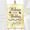 Yellow Cream Lace Personalised Any Wording Welcome To Our Wedding Sign