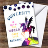 Unicorn University Magical World Personalised Good Luck Card