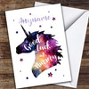 Unicorn Head Good Luck Nursery Personalised Good Luck Card