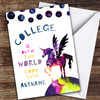 Unicorn College Magical World Personalised Good Luck Card