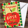 Starting Nursey Apple Design Personalised Good Luck Card