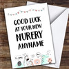 Zoo Animals New Nursery Personalised Good Luck Card