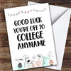 Zoo Animals College Personalised Good Luck Card