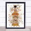 Watercolour Splatter Jack Daniels Honey Whiskey Bottle Wall Art Print