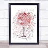 Watercolour Splatter Pink Gin & Berries Glass Wall Art Print