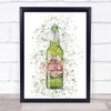 Watercolour Splatter Stella Artois Lager Bottle Wall Art Print