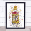 Watercolour Splatter Sipsmith'S The Original London Cup Gin Bottle Wall Art Print