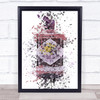 Watercolour Splatter Hendricks Midsummer Solstice Gin Bottle Wall Art Print