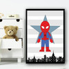 Spiderman Stripes Superhero Children's Nursery Bedroom Wall Art Print