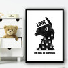 Fortnite Loot Llama Black Children's Nursery Bedroom Wall Art Print