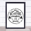 Mountains Campfires And Smores Quote Typography Wall Art Print