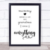 Mummy Knows A Lot But Grandma Knows Everything Quote Typography Wall Art Print