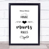 Mums House Mums Rules Quote Typography Wall Art Print