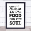 Music Note Style Chalk Music For Soul Quote Typography Wall Art Print