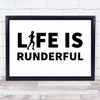 Running Life Is Runderful Female Quote Typography Wall Art Print