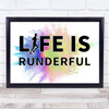 Running Life Is Runderful Male Colour Burst Quote Typography Wall Art Print