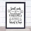 Small Seeds Of Gratitude A Harvest Of Hope Quote Typography Wall Art Print