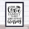 The Love Of Family Quote Typography Wall Art Print