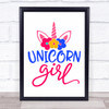 Unicorn Girl Quote Typography Wall Art Print