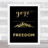 Yoga Rainbow Style Gold Style Quote Typography Wall Art Print