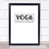 Yoga Vibes Speak Louder Quote Typography Wall Art Print