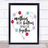 Colourful Mother's Are Like Buttons Mum Mom Quote Typography Wall Art Print