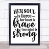 Her Soul Is Fierce Quote Typography Wall Art Print