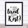 Learn To Rest Quote Typography Wall Art Print