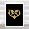 Love Camping Gold Black Quote Typography Wall Art Print