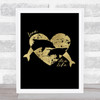 Love Our Sea 2 Dolphins and Heart Gold Black Quote Typography Wall Art Print Love Our Sea 2 Dolphins and Heart Gold Black Quote Typography Wall Art Print