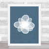 Musky Blue Floral Lace Framed Wall Art Print