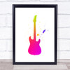 Rainbow Galaxy Guitar Framed Wall Art Print