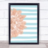 Stripes And Coral Lace Flower Framed Wall Art Print