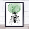 Watercolour Hand Drawn Insects House Fly Framed Wall Art Print