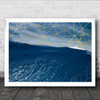 Sea Geometric Style Tidal Wave Decorative Wall Art Print