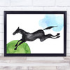 Horse & Watercolour Jumping Decorative Wall Art Print