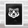 The Grizzly Bear B&W Chalk Decorative Wall Art Print