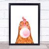 Hen Bubblegum Decorative Wall Art Print